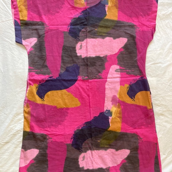 KAKTUS Plus Made In Italy Linen Brush Stroke Dress - Picture 12 of 15